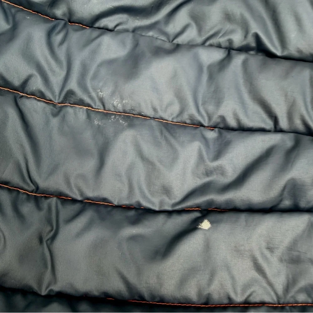 Patagonia Worn Wear Vest Mens XL Orange Down Sweater Full Zip 84622 STAINS - Picture 9 of 16